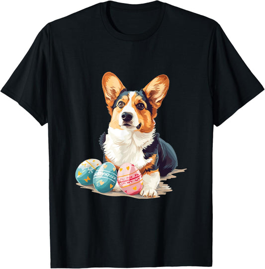 Cardigan Welsh Corgi Dog Breed Happy Easter Men Women Kids T-Shirt