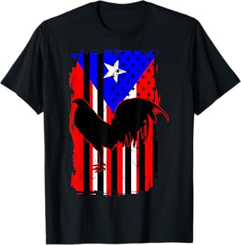 Rooster Puerto Rican Flag Gallo Bandera Boricua Boriken T-Shirt