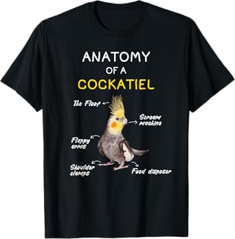 Cockatiel Shirt Funny Anatomy of a Cockatiel Parrot T-Shirt