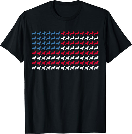 French Bulldog Patriotic American Flag Frenchie 4th Of July T-Shirt