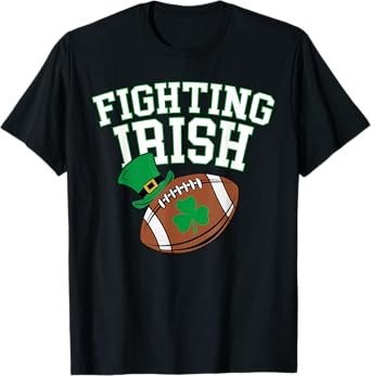 Fighting Shamrock Irish Leprechaun Football St Patricks Day T-Shirt