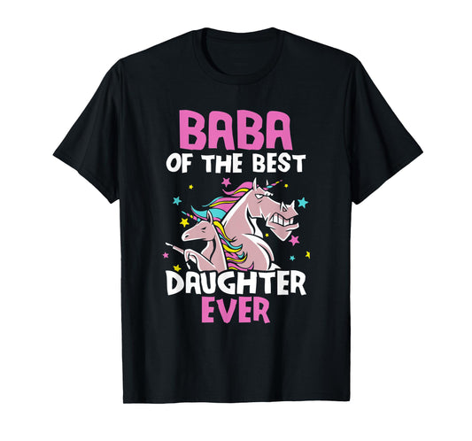 Baba Of The Best Daughter Ever Unicorn Dad Persian Arabic T-Shirt