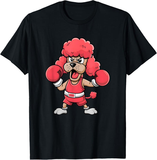 Angry Poodle Dog with Boxing Gloves Funny Pet T-Shirt