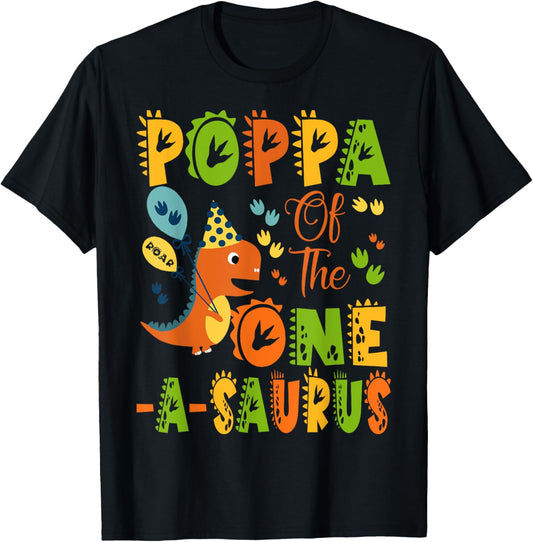 Poppa Of The One-A-Saurus 1St Birthday Dinosaur Party T-Shirt