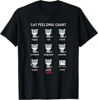 Cat Feelings Chart T-shirt Men Women Kids T-Shirt