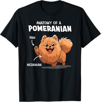 Funny Anatomy Of A Pomeranian Dog T-Shirt