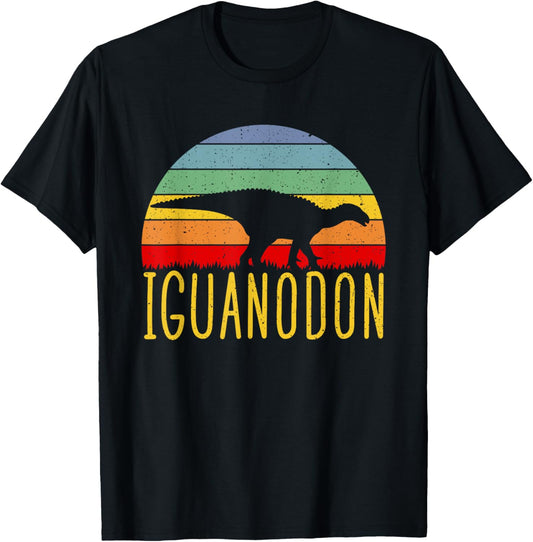 Iguanodon - Vintage Retro Sunset Dinosaur Paleontology T-Shirt