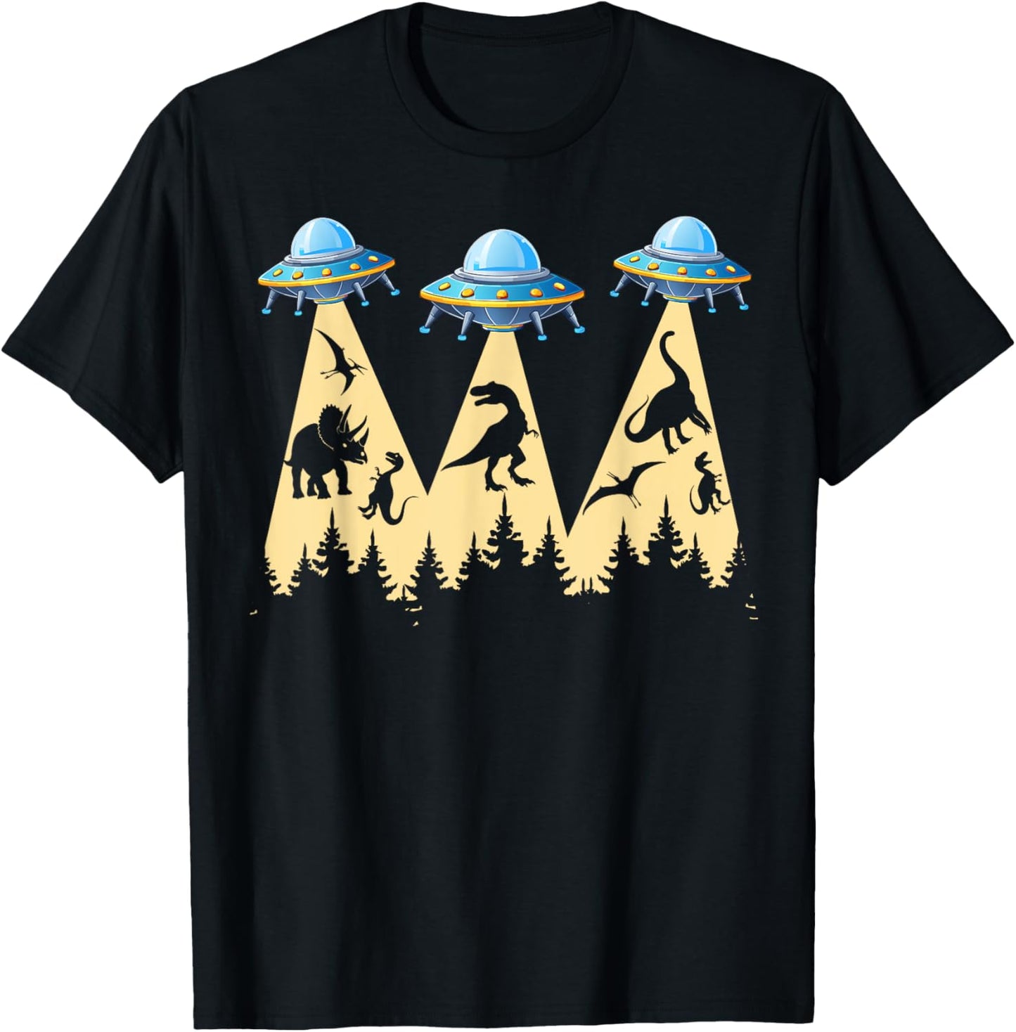 Funny Dinosaurs Alien UFO Abduction Dinosaur Lover T-Shirt