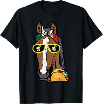 Horse Mexico Flag Cinco De Mayo Mexican Independence Day T-Shirt
