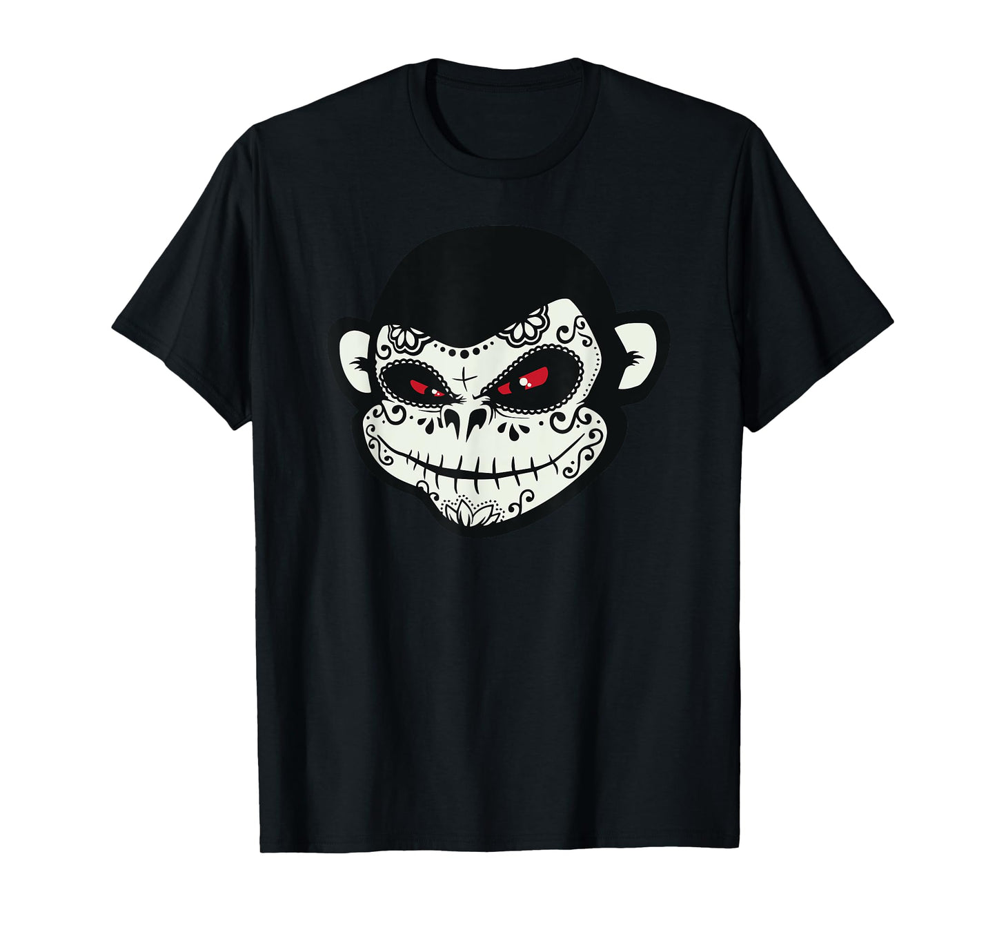 Sugar Skull Monkey Dia De Los Muertos Calavera Pun T-Shirt