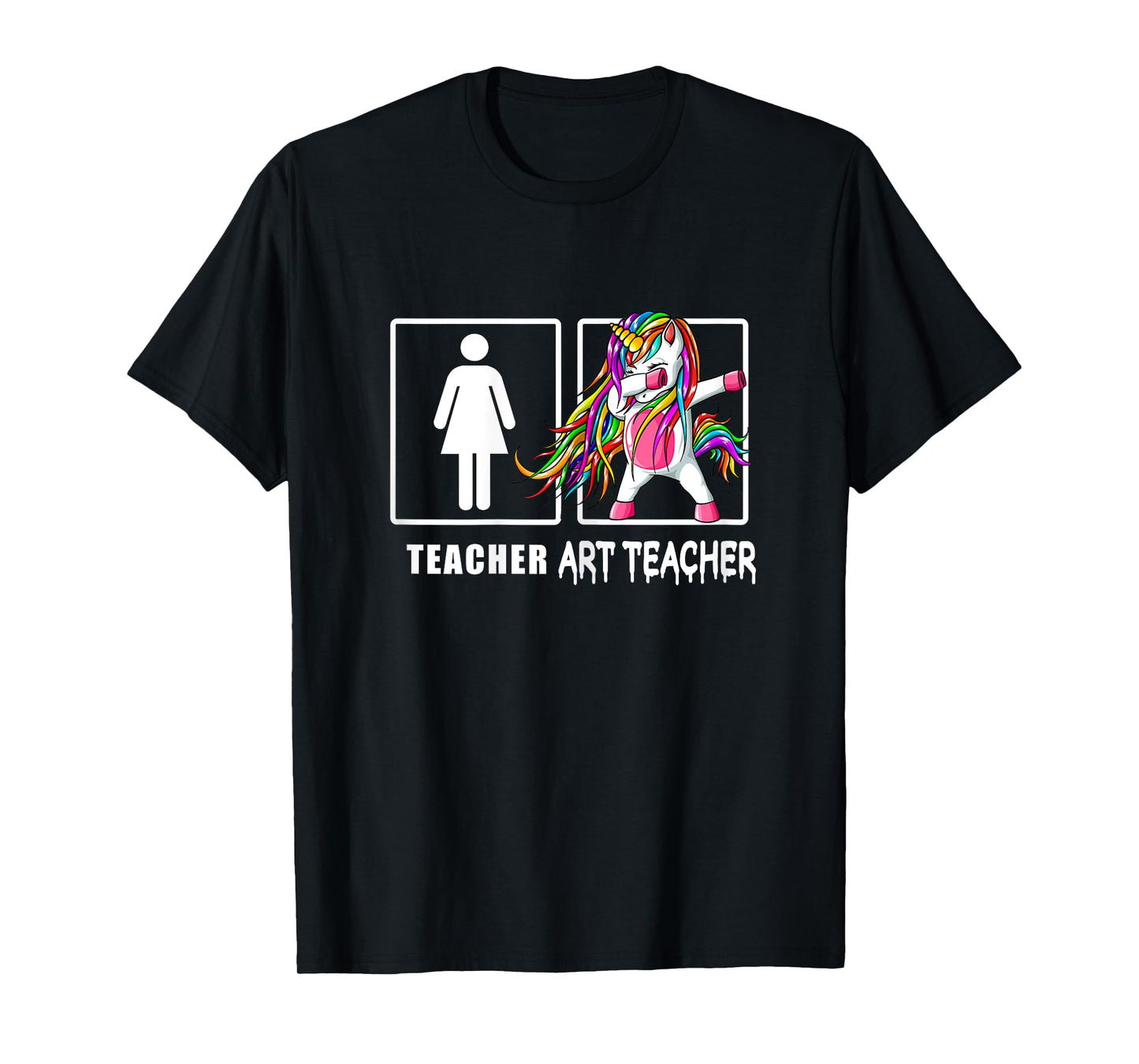 Cute Art Teacher Magical Dabbing Unicorn Gift Funny Artist Women T-Shirt