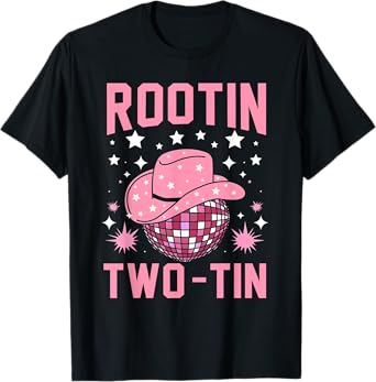 Rootin Two-tin 2nd Birthday Western Disco Cowgirl T-Shirt