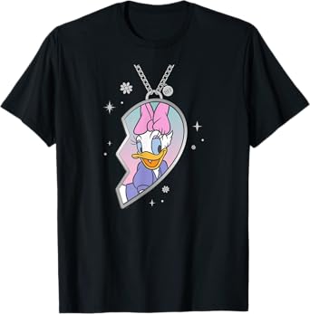 Disney BFF Best Friends Matching Heart Necklace Daisy Duck T-Shirt