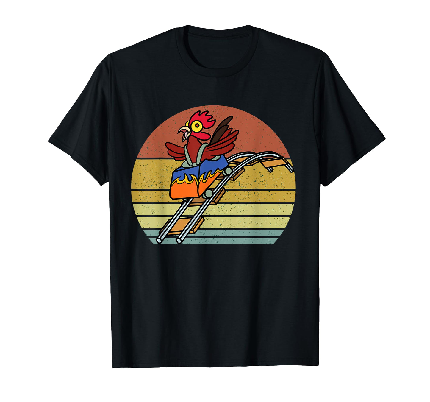 Roller Coaster Chicken Theme Amusement Park Enthusiast funny T-Shirt