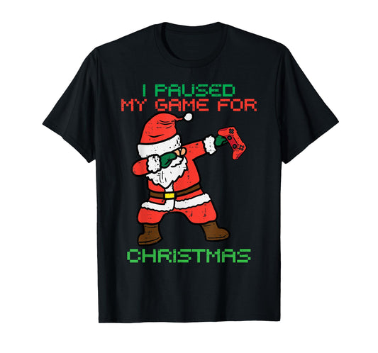 Paused My Game Christmas Santa Dab Xmas Toddler Boys Kids T-Shirt