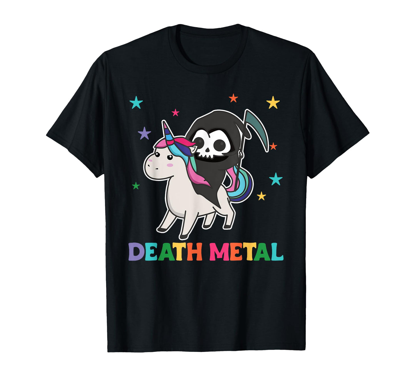 Death Metal Rock Music - death riding unicorn funny unicorns T-Shirt