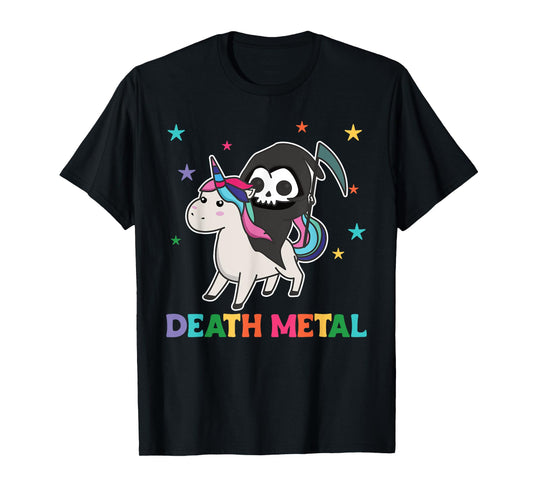 Death Metal Rock Music - death riding unicorn funny unicorns T-Shirt