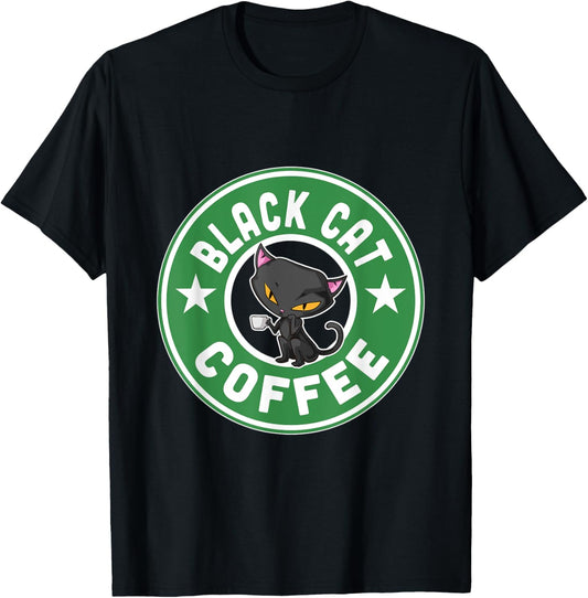Black Cat Coffee for Caffeing Lovers T-Shirt
