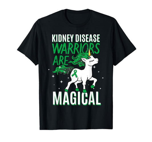 Kidney Disease Warrior Magical Unicorn Green Organ Donor T-Shirt