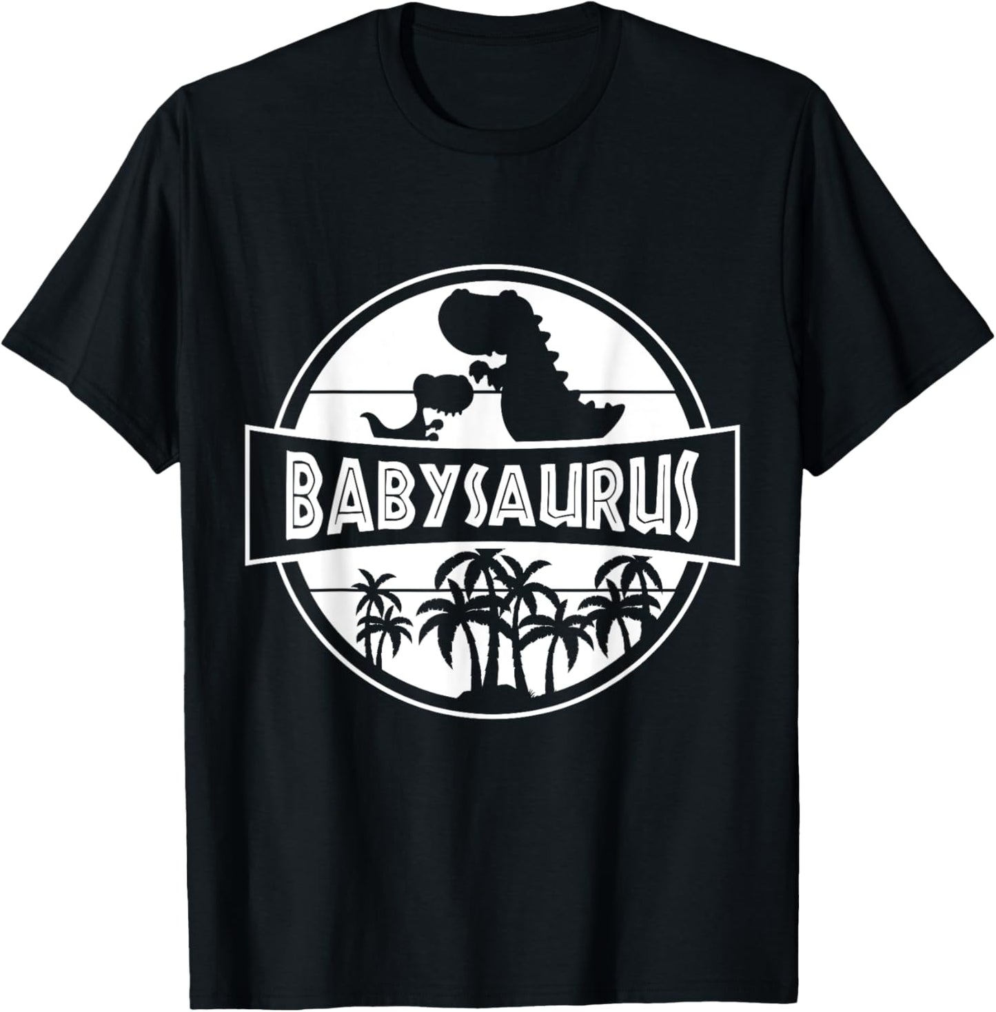 Fun Cute Babysaurus With Parent and Retro Vintage For Baby T-Shirt