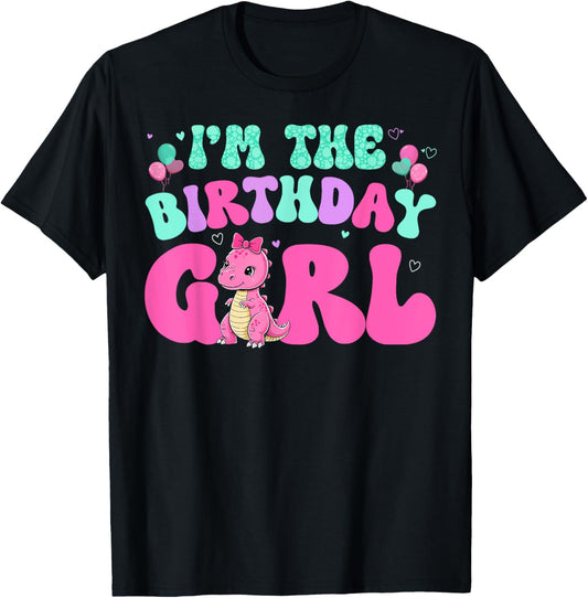 I'm The Birthday Girl Dinosaur Party Family Matching Kids T-Shirt