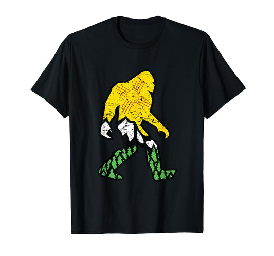 Cool Sasquatch is Real New Mexican Flag Yeti Hide & Seek NM T-Shirt