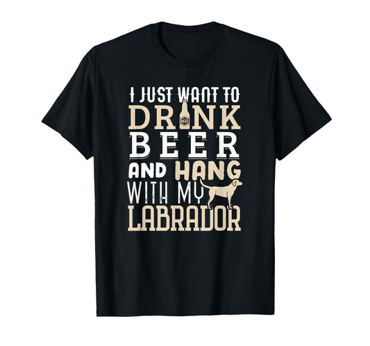 Funny Labrador Dad Shirt Father's Day Lab Retriever & Beer T-Shirt for Men Women