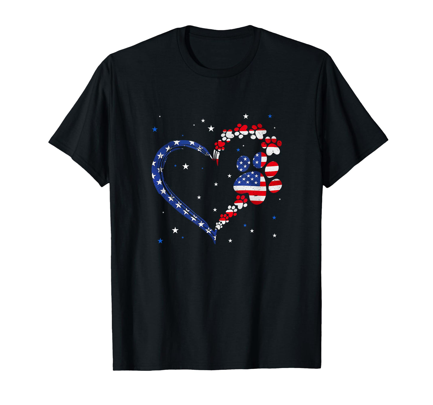 American Flag Patriotic Dog Cat 4Th Of July T-Shirt