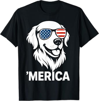 Golden Retriever 4th of july merica T-Shirt