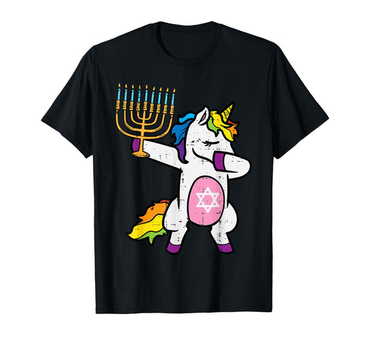 Jewish Unicorn Dab Jewnicorn Hanukkah Chanukah Girls Women T-Shirt