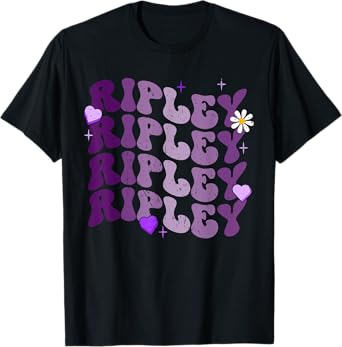 Retro I Love Ripley Personalized Name Groovy Birthday T-Shirt