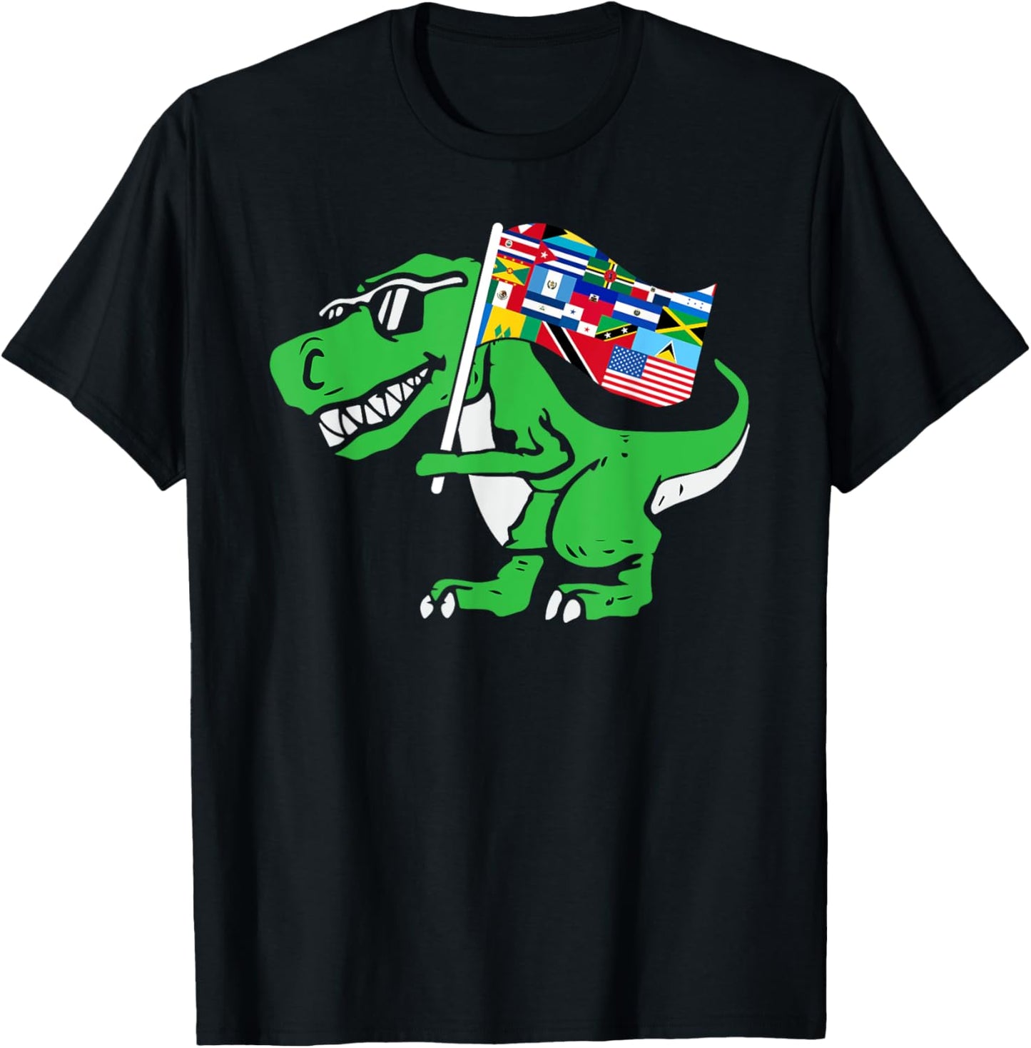 Dinosaur Latin Countries Flag Hispanic Heritage Month Pride T-Shirt