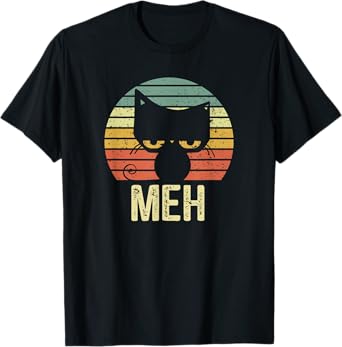 Meh Cat Retro Vintage T-Shirt
