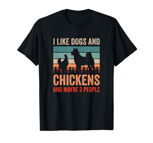 Vintage I Love Dogs And Chicken And Maybe 3 Other People T-Shirt