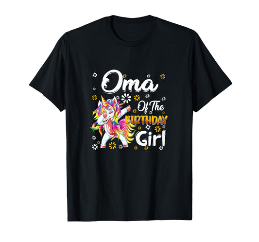 Awesome Dabbing Unicorn Birthday Oma Family Matching T-Shirt