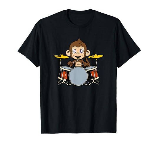 Cartoon monkey playing drums T-Shirt