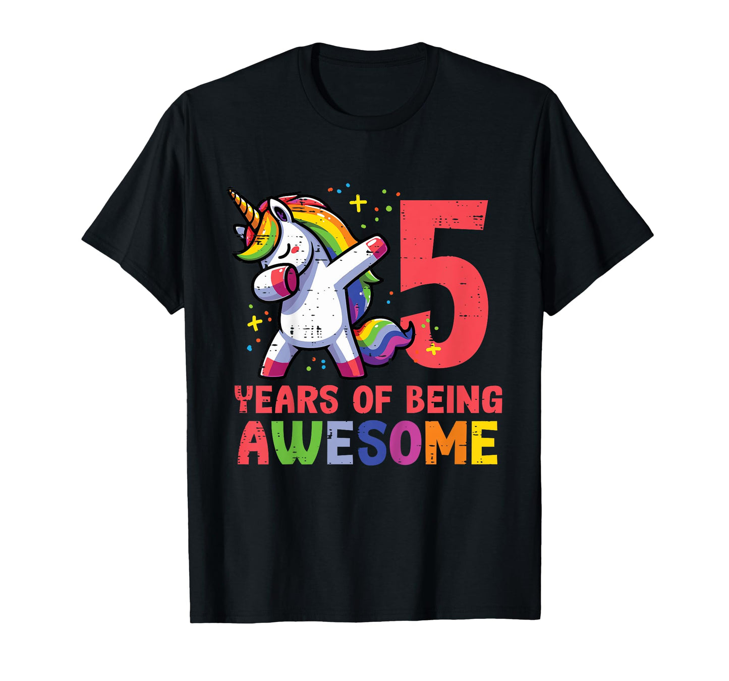 5 Years Of Being Awesome Unicorn 5th Birthday Girls Kids T-Shirt