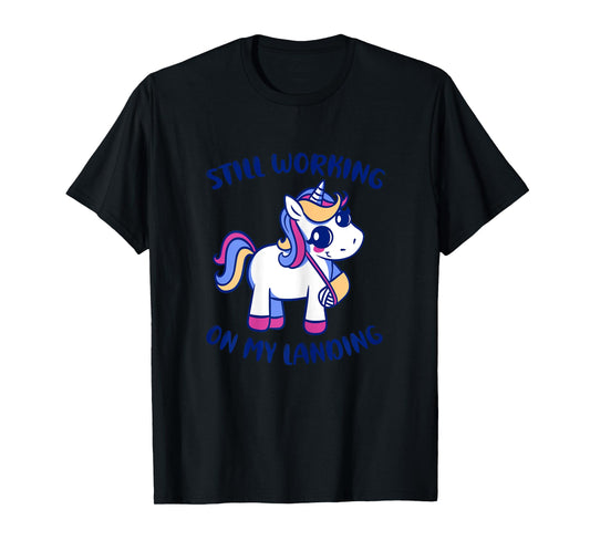 Unicorn Broken Arm Funny Still Working On My Landing Gymnast T-Shirt