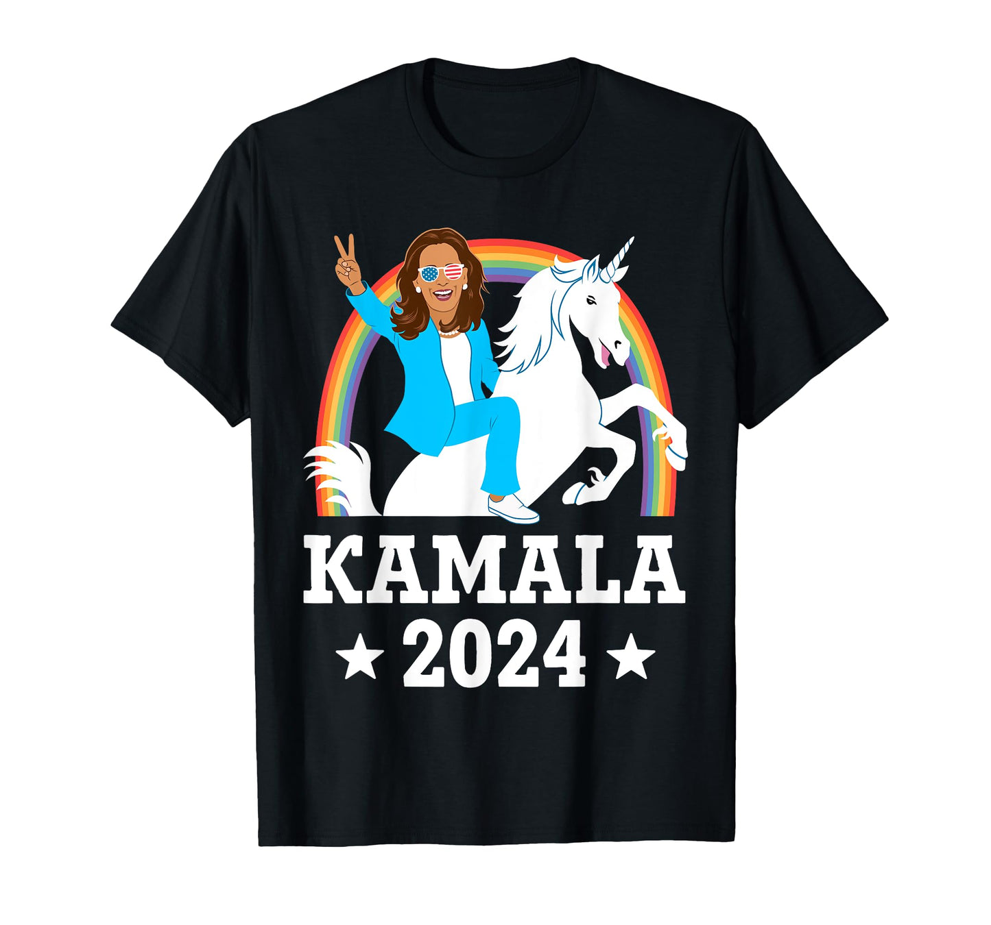 Kamala 2024 - Kamala Harris Riding Unicorn Funny T-Shirt