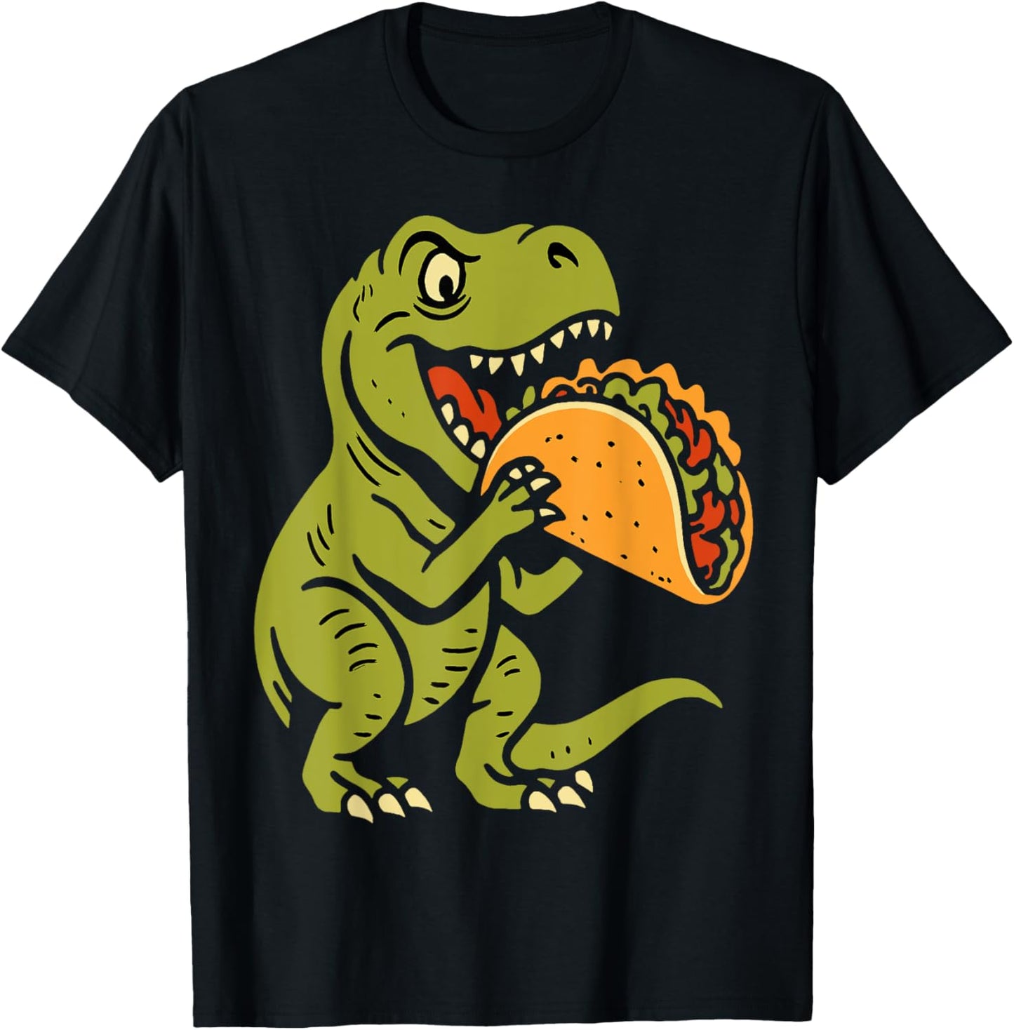 Funny Dinosaur Eating Tacos Tacosaurus Mexican Food Lover T-Shirt