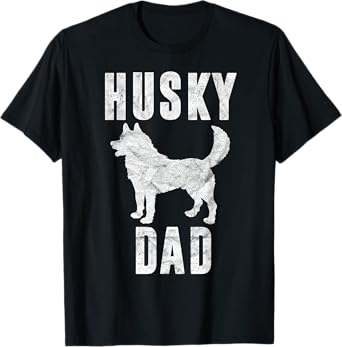 Vintage Husky Dad Gift Dog Daddy Siberian Huskies Father T-Shirt