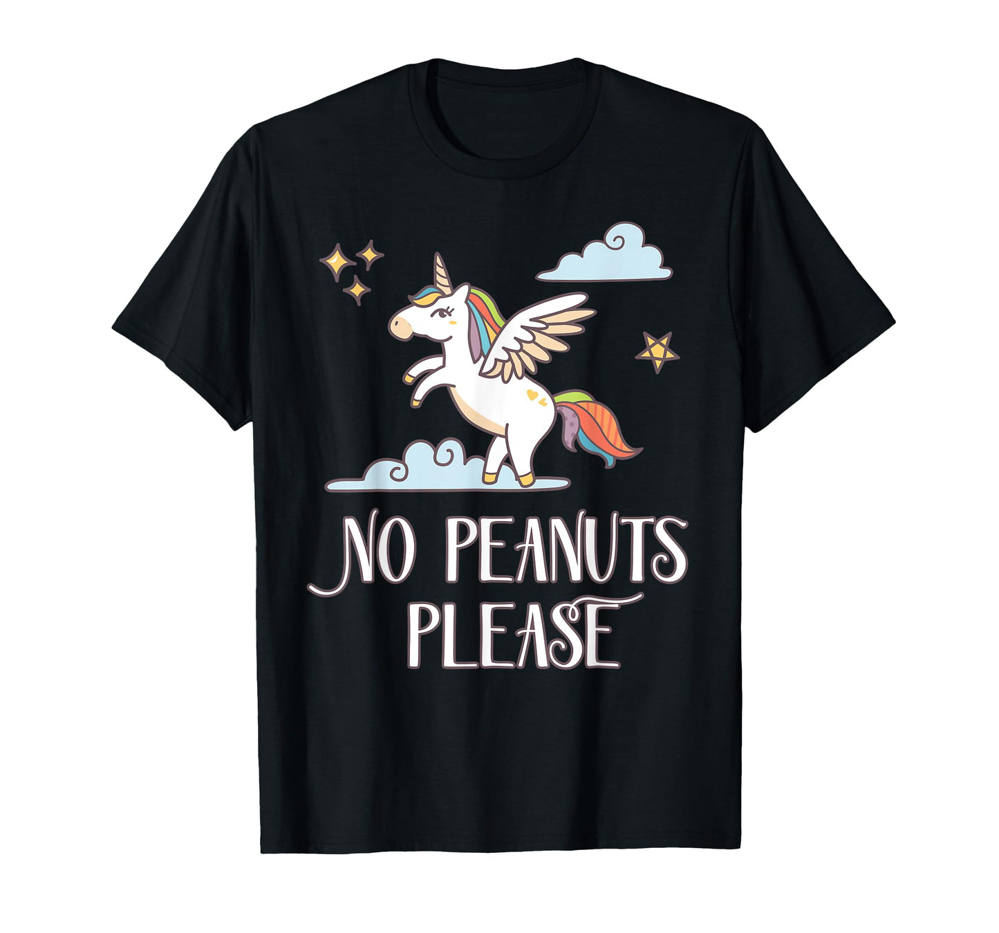 No Peanuts Please - Unicorn Theme Tshirt for Peanut Allergy T-Shirt
