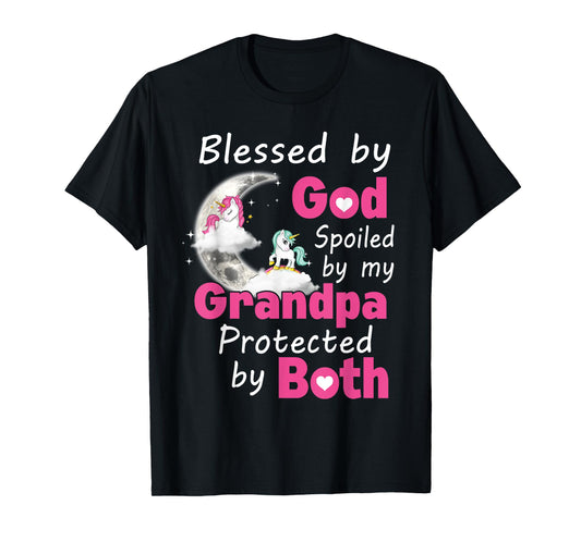 Blessed By God Spoiled By My Grandpa Protected By Both T-Shirt