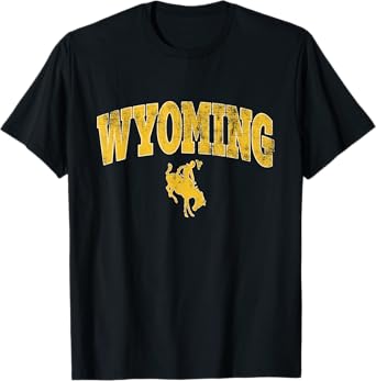Wyoming Funny Retro Cowboy Riding A Bucking Horse T-Shirt