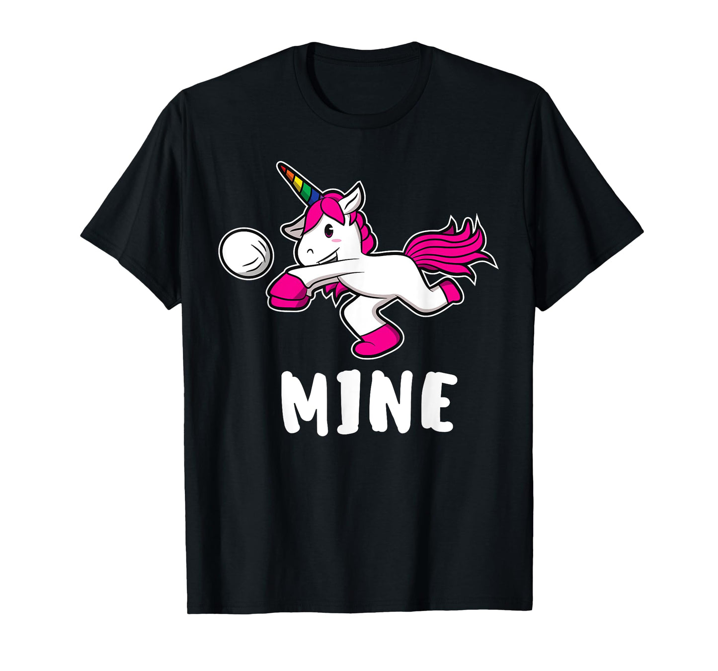 Funny Mine Volleyball Unicorn T-Shirt For Volleyball Girls T-Shirt