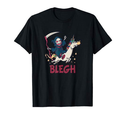 Blegh Funny Metalcore Reaper Unicorn Djent Deathcore T-Shirt