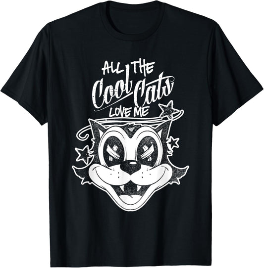 Rad Cool Cats Love Me Shirt - Retro Rockabilly Lowbrow T-Shirt