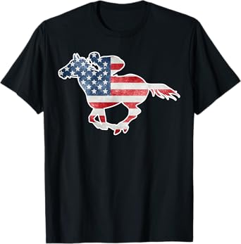 Funny Horse Racing Vintage Horse Flag KY Derby Horse T-Shirt