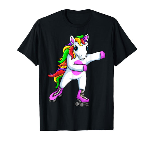 Roller Girl Unicorn Roller Skates Skating Funny Girls T-Shirt