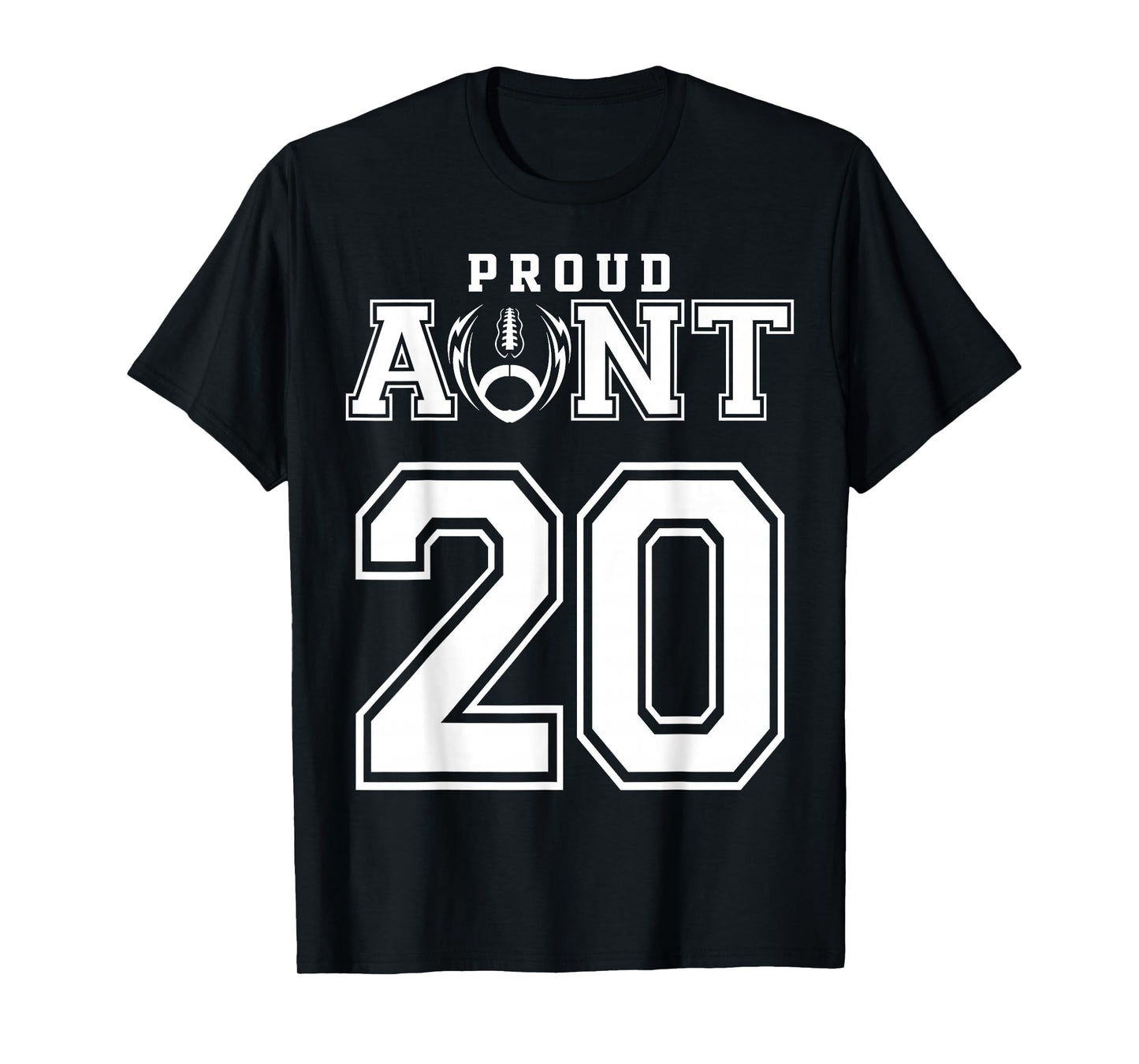 Custom Proud Football Aunt Number 20 Personalized For Women T-Shirt